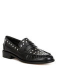 Oglavia Studs Embellished Leather Loafers