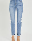 RISEN Full Size High Rise Frayed Hem Skinny Jeans