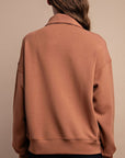 Rae Mode Modal Poly Span Quarter Zip Funnel Neck Pullover