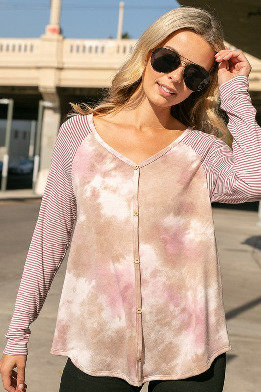 e Luna Tie Dye Mixed Top