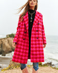 Davi & Dani Textured Knit Tweed Double Button Coat Jacket