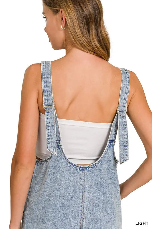 Zenana Denim Overall Mini Dress