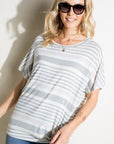 e Luna Striped Front Tie Top