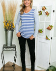 e Luna Striped Long Sleeve Top