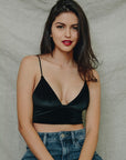 Leto Accessories Velvet Longline Bralette - Online Only