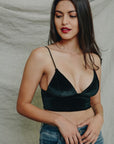 Leto Accessories Velvet Longline Bralette - Online Only