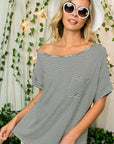 e Luna Striped Jersey One Shoulder Boxy Top