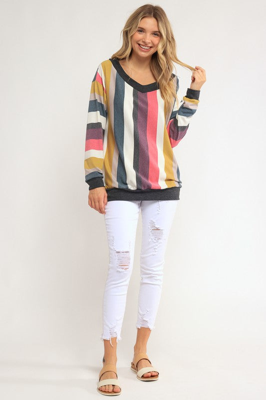 e Luna Wide V-Neck Sweatshirt