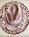 Hand-Painted Leopard Boho Western Cowgirl Hat Only-Brown 986q