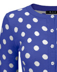 Polka Dot Jacquard 3/4 Sleeve Sweater Cardigan