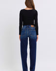 Judy Blue Full Size Raw Hem Straight Leg Jeans