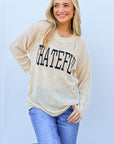 And The Why GRATEFUL Long Sleeve Knit Top