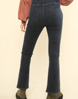 VERY J Washed Denim Stretchy Crossover Waist Leggings