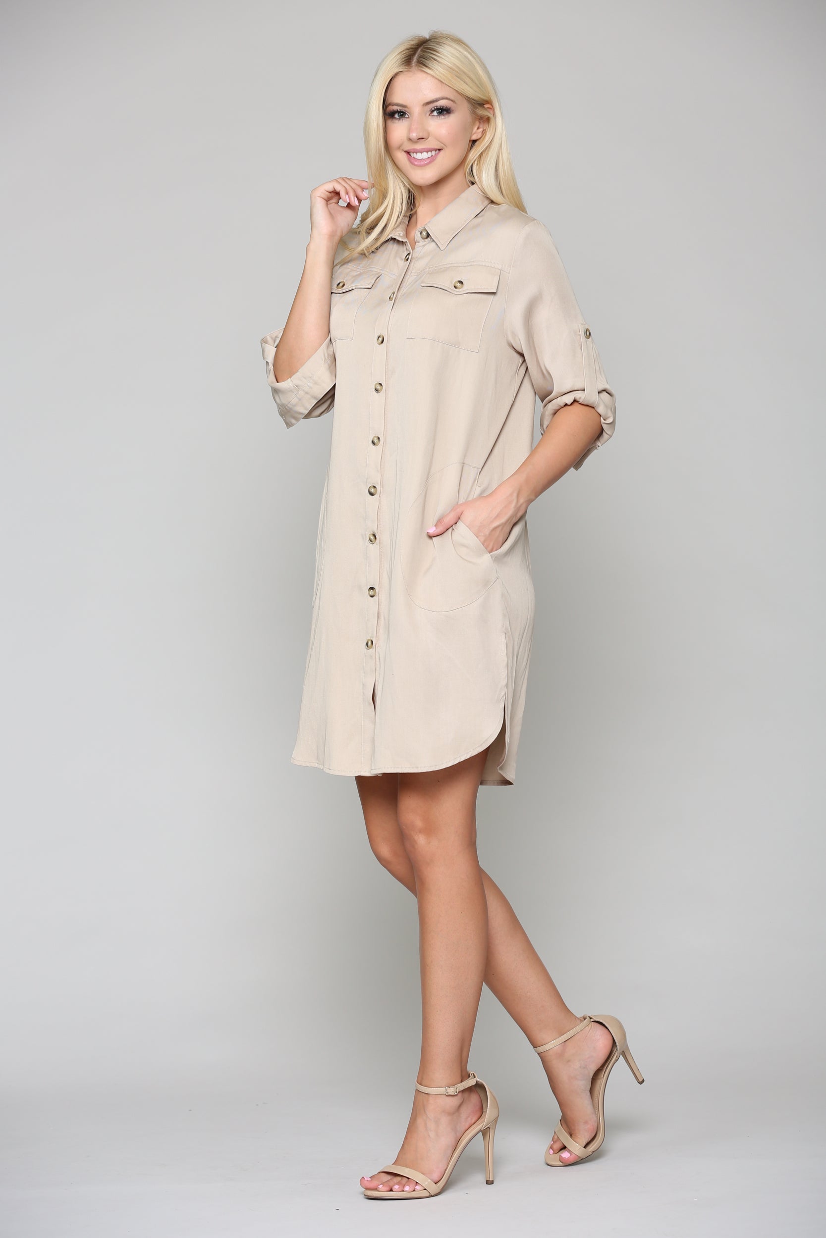 Taylor Tencel Shirt Tunic Dress