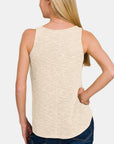 Zenana V-Neck Curved Hem Tank