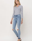 Flying Monkey Mid Rise Crop Skinny Jean  - Online Only