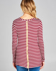 e Luna Striped Jersey Basic Top