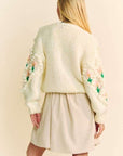 Davi & Dani Floral Pattern Button Down Cardigan