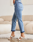 Judy Blue Full Size Release Hem Cropped Bootcut Jeans