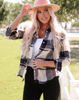 Women Distressed Raw Edge Plaid Print Shirt