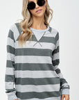 Big Stripe Sweatshirt Top - Online Only