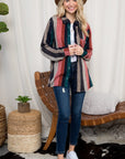 e Luna Cozy Stripe Button Down Shacket