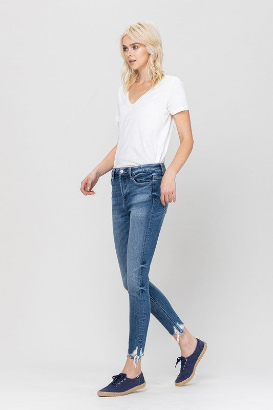 VERVET by Flying Monkey High Rise Ankle Skinny Hem Detail