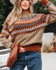 Western Geometric Knit Sweater