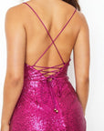 One and Only Collective Inc Sequin Cowl Front Bodycon Dress