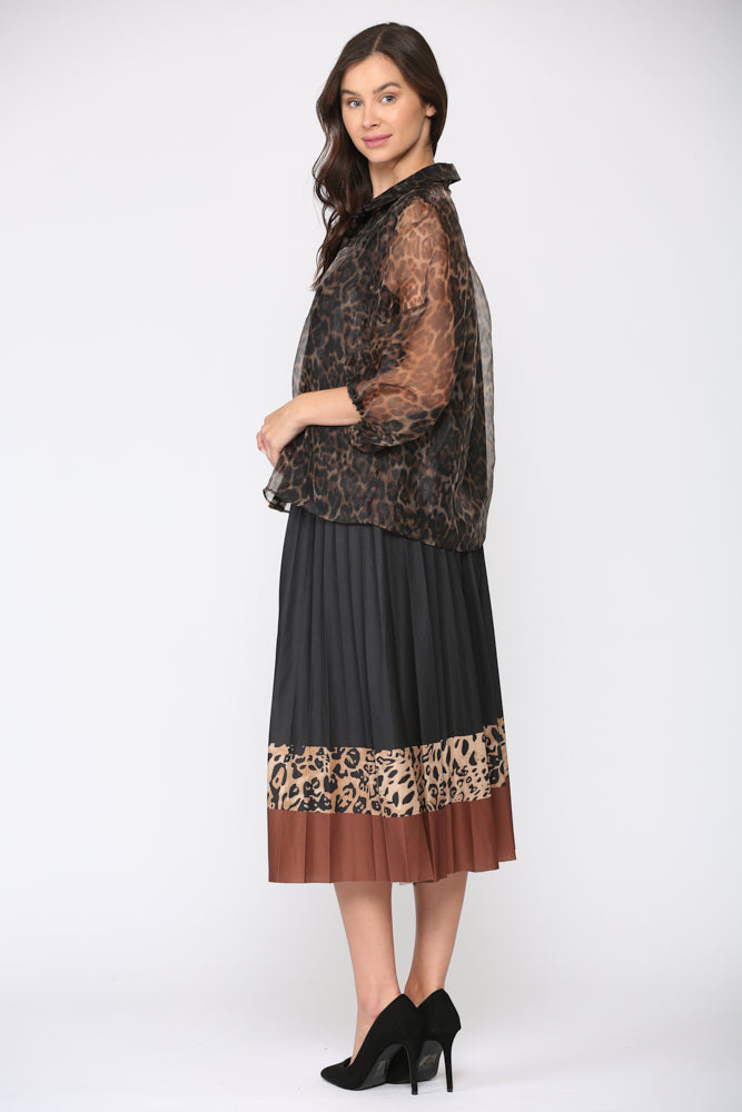 Wenda Chiffon Animal Print Top