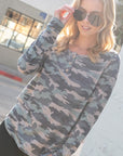 e Luna Camouflage Henley Top