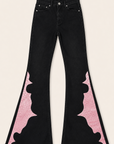 GJG Denim Rockstar Rouge Flare Jeans — Pink Crocodile
