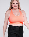 ZENANA Plus Ribbed Cropped Racerback Tank Top