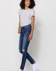 Sz 26 Flying Monkey Mid Rise Ankle Skinny w Distressed Hem Jean - Online Only