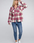 Pink Plaid Front Pocket Shacket