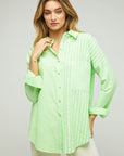 Davi & Dani Stripe Button Down Long Sleeve Shirt - Online Only