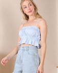 Lilou Blue Gingham Tank Top