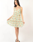 VERY J Floral Back Smocked Ruffled Mini Dress