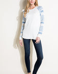 e Luna PLUS Engineering Striped Mix Top