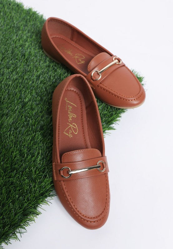Oliot Horsebit Detail Flat Loafers