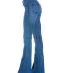 O2 Denim Mid Rise Flare Bell Bottom Jean