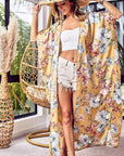 BiBi Floral Side Slit Longline Cardigan