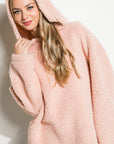 e Luna Fuzzy Faux Fur Oversized Sweatshirt