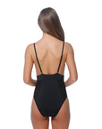 Solid Mesh Black Sexy One Piece