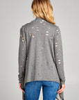 e Luna Distressed Cascade Cardigan