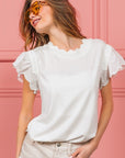 BiBi Scallop Edged Lace Trim Top