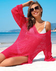 Crochet Side Split Beach Coverups Swimwear Dress