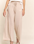 J.NNA Smocked Waist Boho Wide Leg Pants with Pockets