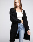 BiBi Twist Knitted Open Front Cardigan With Pockets