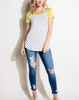 e Luna PLUS Polka Dot Mix Baseball Top